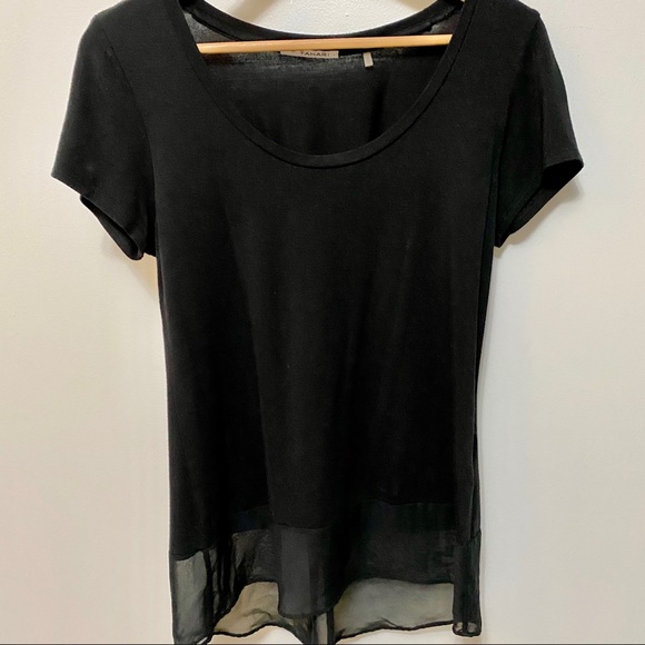 T Tahari Sheer Bottom Knit Top - Picture 1 of 5
